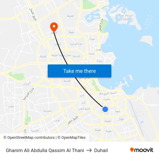 Ghanim Ali Abdulla Qassim Al Thani to Duhail map