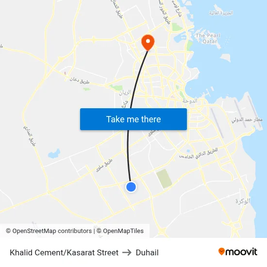 Khalid Cement/Kasarat Street to Duhail map