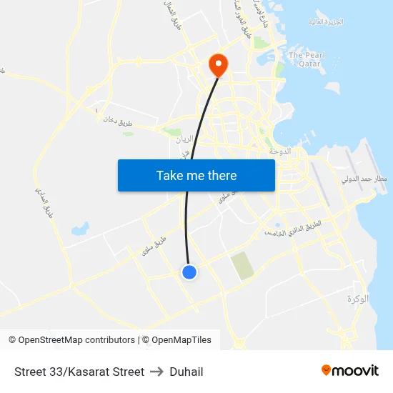 Street 33/Kasarat Street to Duhail map