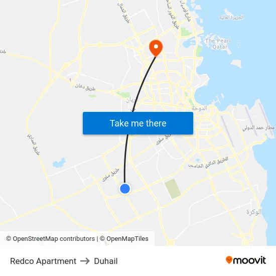 Redco Apartment to Duhail map
