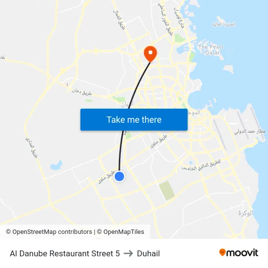 Al Danube Restaurant Street 5 to Duhail map