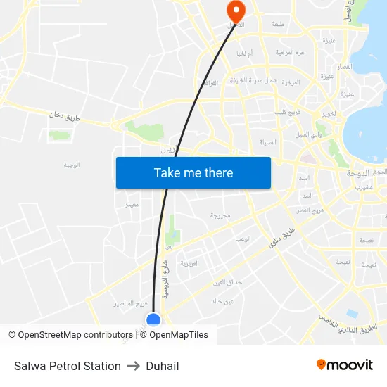 Salwa Petrol Station to Duhail map
