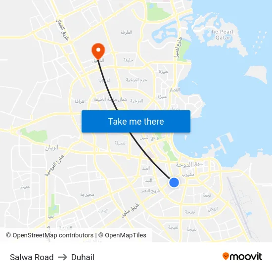 Salwa Road to Duhail map