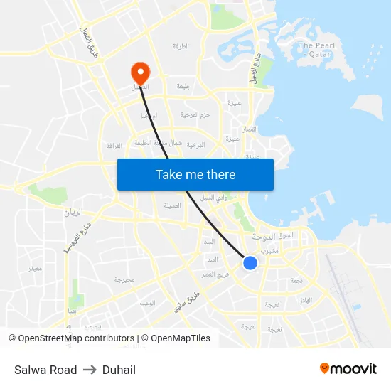 Salwa Road to Duhail map