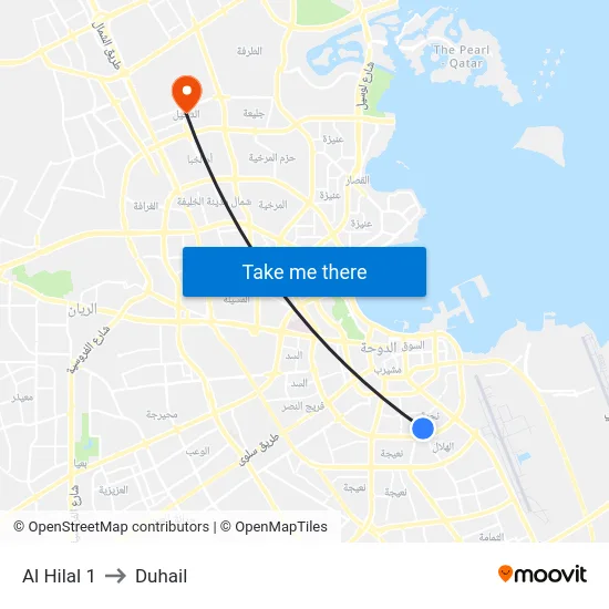 Al Hilal 1 to Duhail map