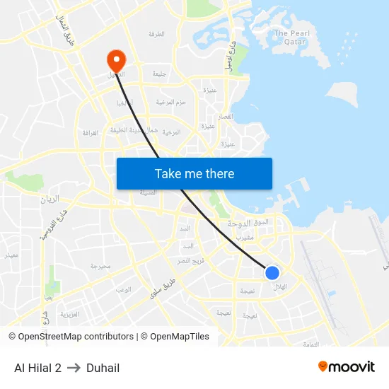 Al Hilal 2 to Duhail map