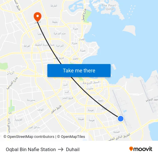 Oqbal Bin Nafie Station to Duhail map