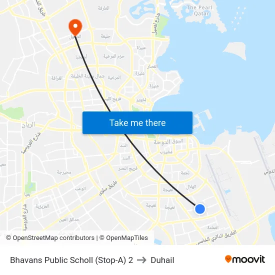 Bhavans Public Scholl (Stop-A) 2 to Duhail map