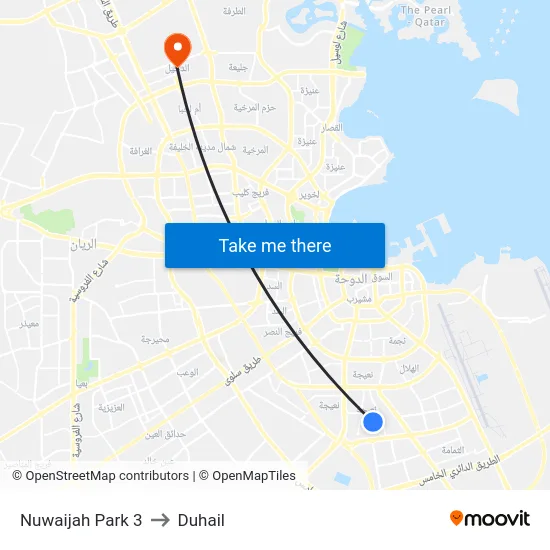 Nuwaijah Park 3 to Duhail map