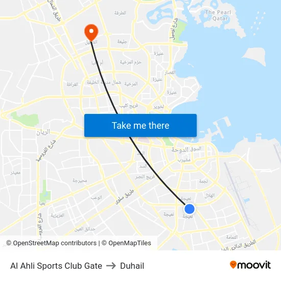 Al Ahli Sports Club Gate to Duhail map