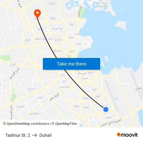 Tadmur St. 2 to Duhail map