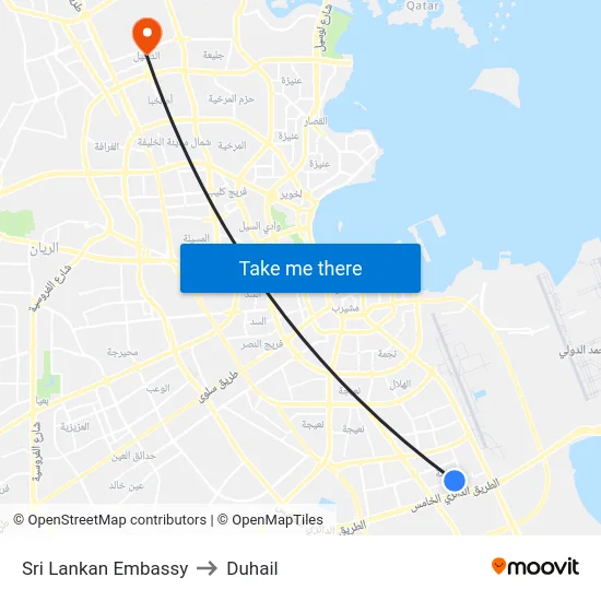 Sri Lankan Embassy to Duhail map