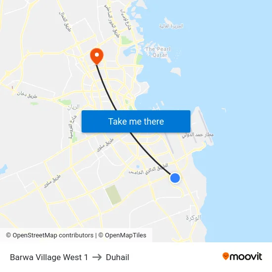 Barwa Village West 1 to Duhail map