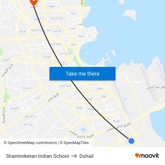 Shantiniketan Indian School to Duhail map