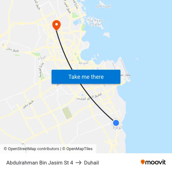 Abdulrahman Bin Jasim St 4 to Duhail map