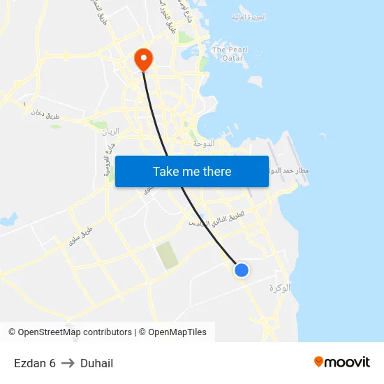 Ezdan 6 to Duhail map