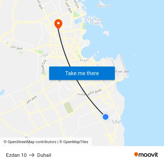 Ezdan 10 to Duhail map