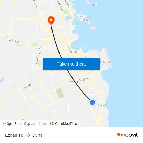 Ezdan 10 to Duhail map