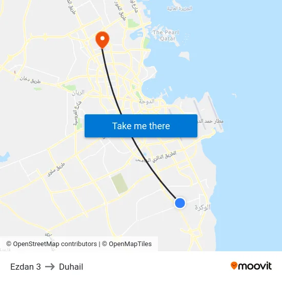 Ezdan 3 to Duhail map