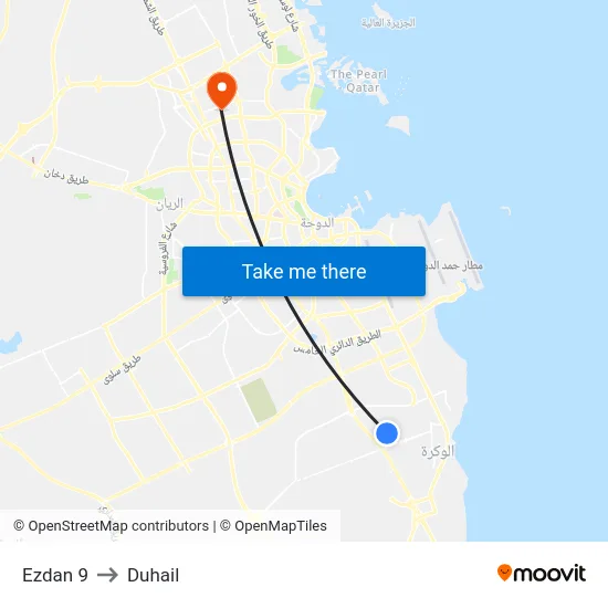 Ezdan 9 to Duhail map