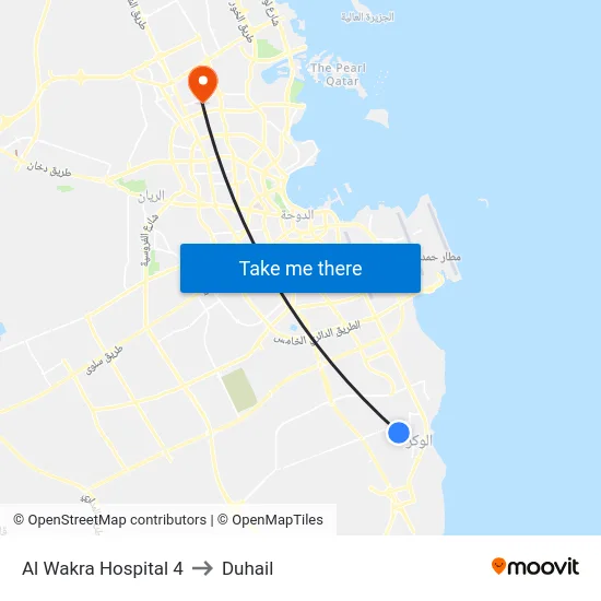Al Wakra Hospital 4 to Duhail map