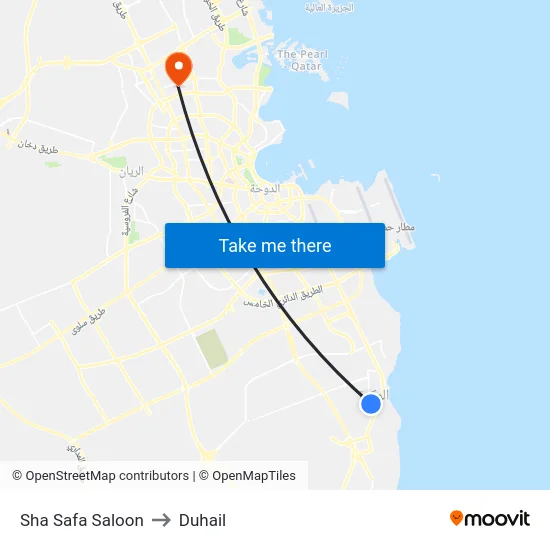 Sha Safa Saloon to Duhail map