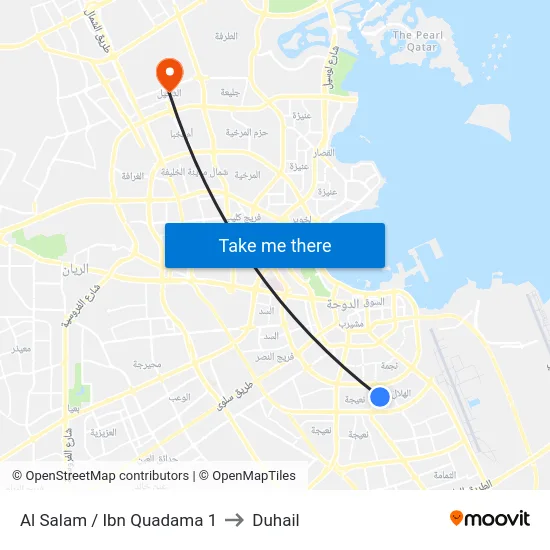 Al Salam / Ibn Quadama 1 to Duhail map