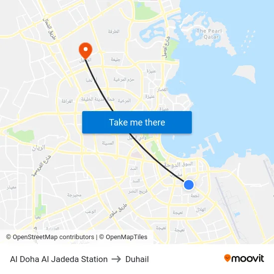 Al Doha Al Jadeda Station to Duhail map