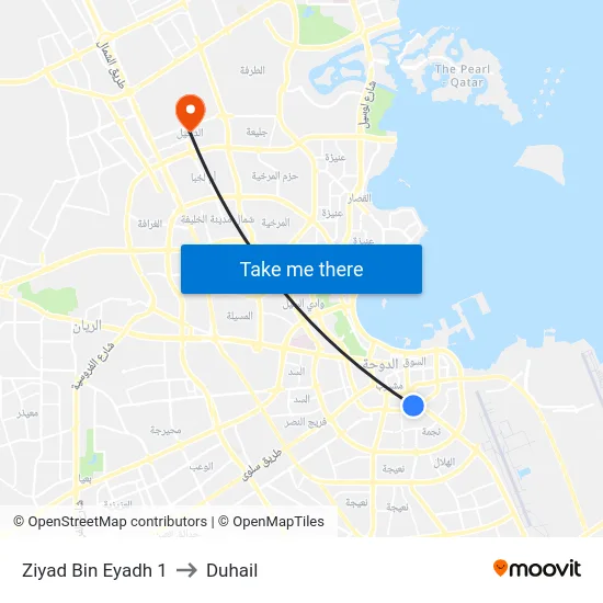 Ziyad Bin Eyadh 1 to Duhail map
