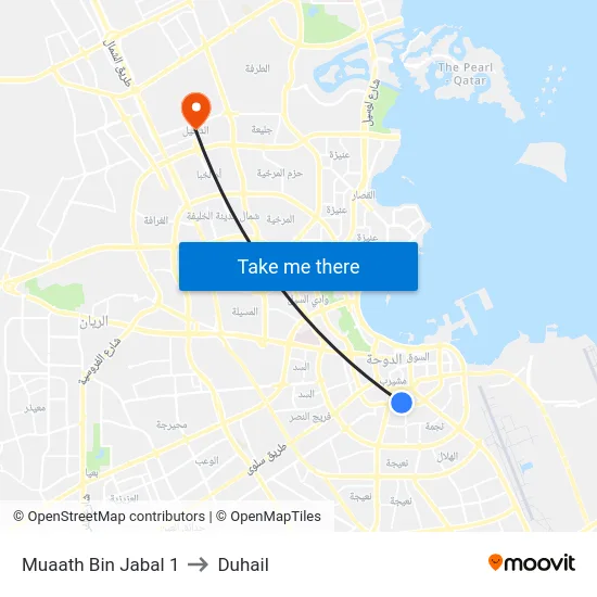 Muaath Bin Jabal 1 to Duhail map
