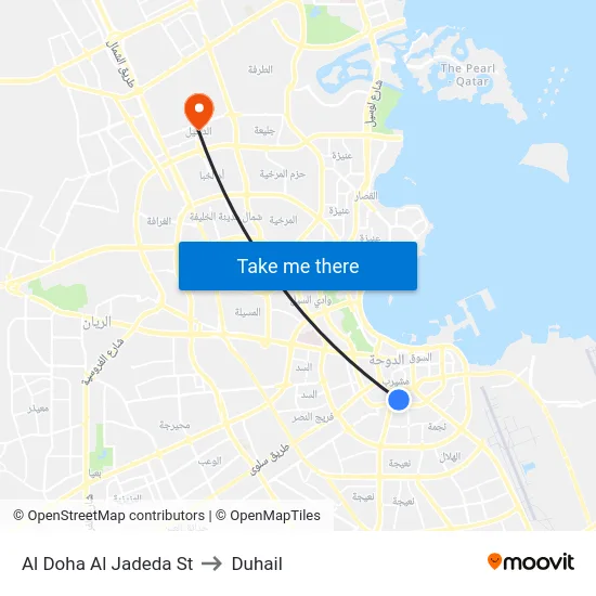 Al Doha Al Jadeda St to Duhail map