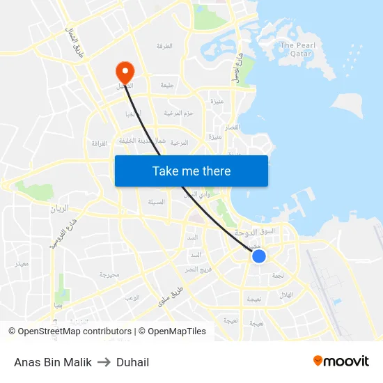 Anas Bin Malik to Duhail map