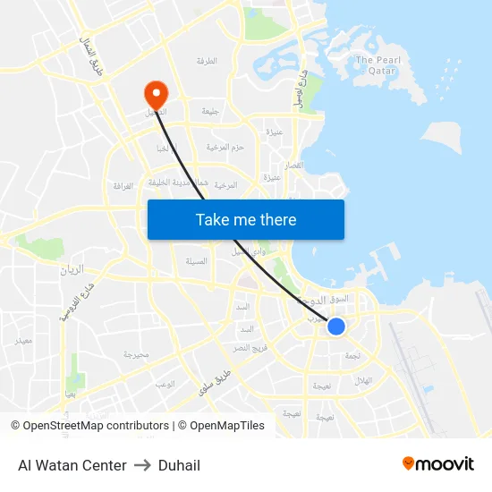 Al Watan Center to Duhail map