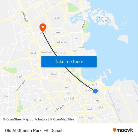 Old Al Ghanim Park to Duhail map
