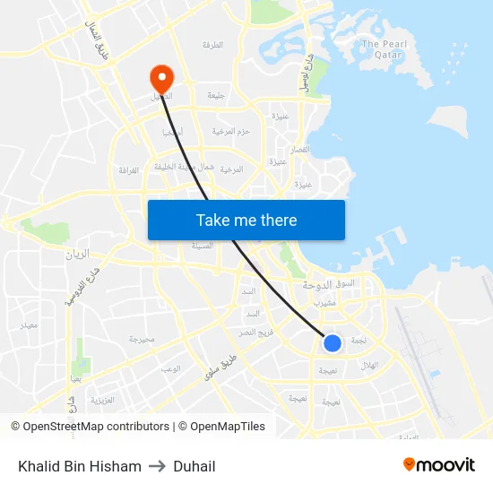 Khalid Bin Hisham to Duhail map