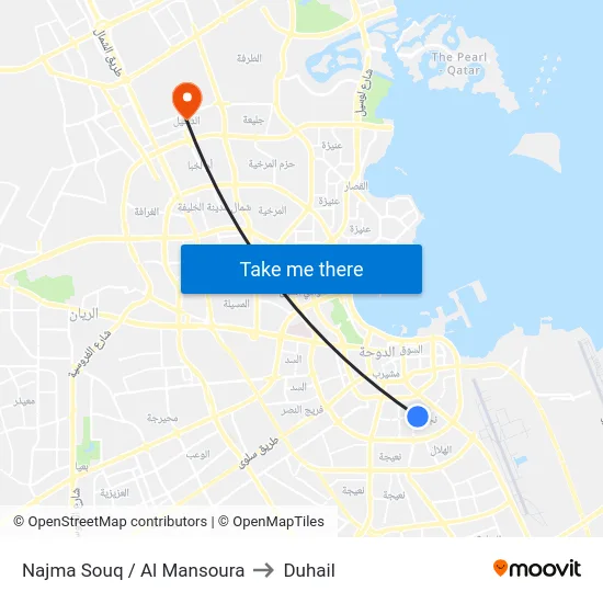 Najma Souq / Al Mansoura to Duhail map