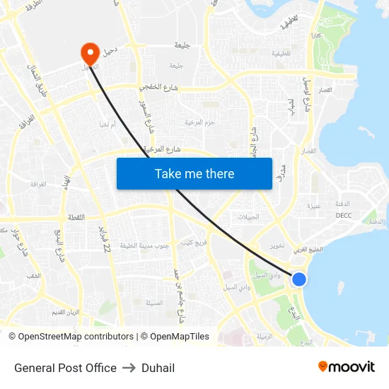 General Post Office to Duhail map