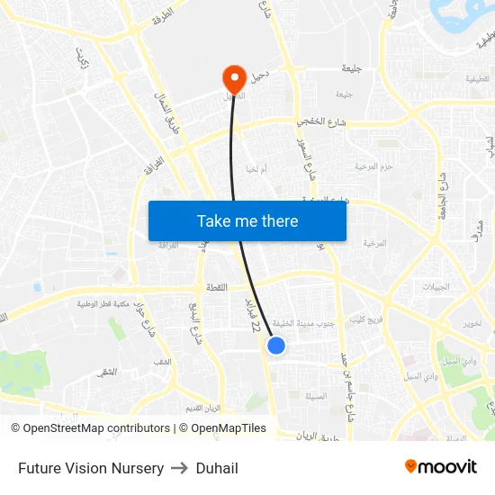 Future Vision Nursery to Duhail map