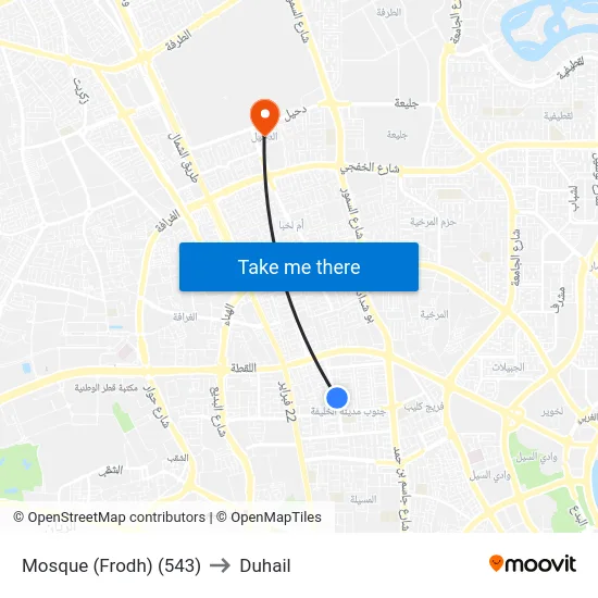 Mosque (Frodh) (543) to Duhail map