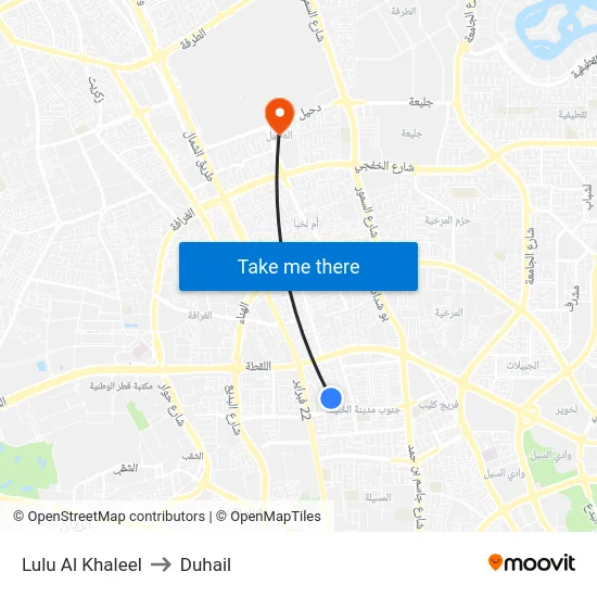 Lulu Al Khaleel to Duhail map