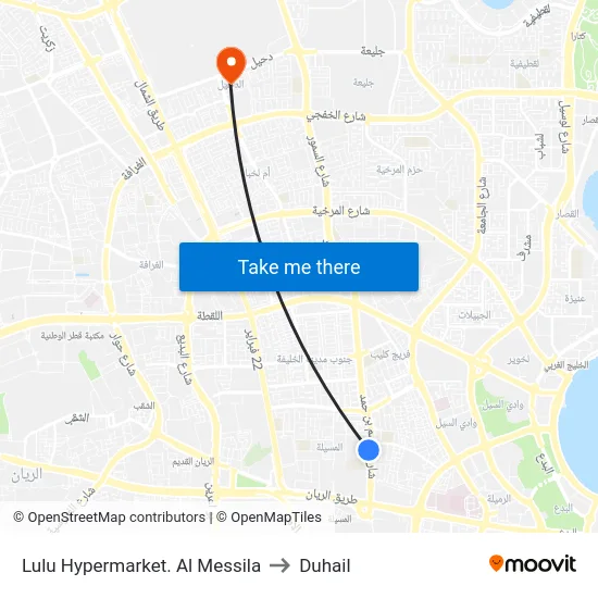 Lulu Hypermarket. Al Messila to Duhail map