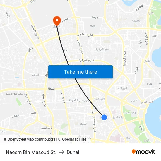 Naeem Bin Masoud St. to Duhail map