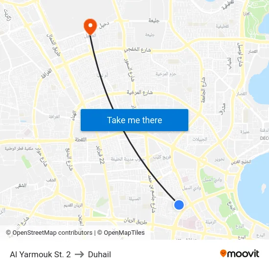 Al Yarmouk St. 2 to Duhail map