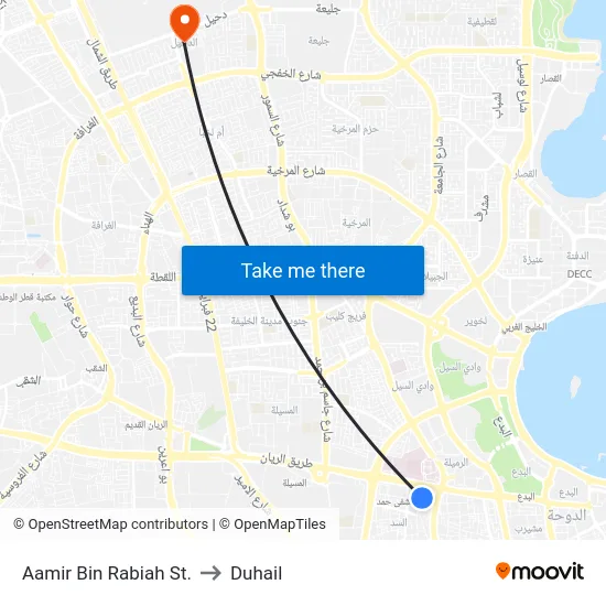 Aamir Bin Rabiah St. to Duhail map