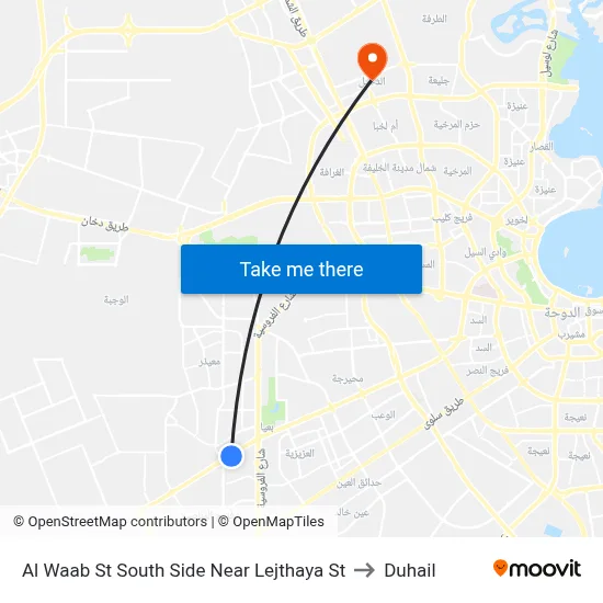 Al Waab St South Side Near Lejthaya St to Duhail map
