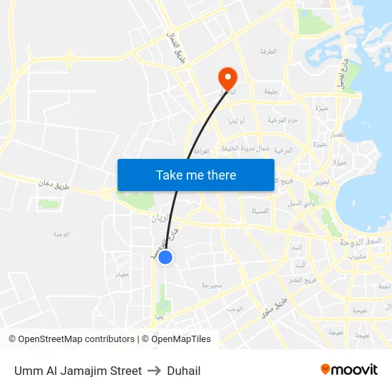 Umm Al Jamajim Street to Duhail map