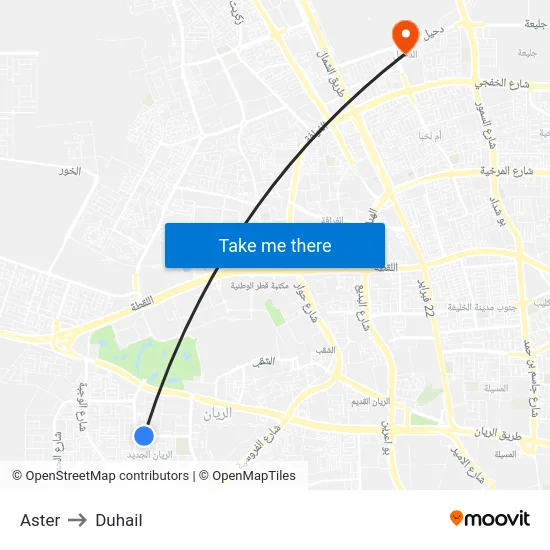 Aster to Duhail map
