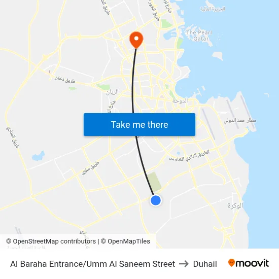 Al Baraha Entrance/Umm Al Saneem Street to Duhail map