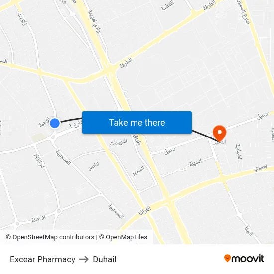Excear Pharmacy to Duhail map