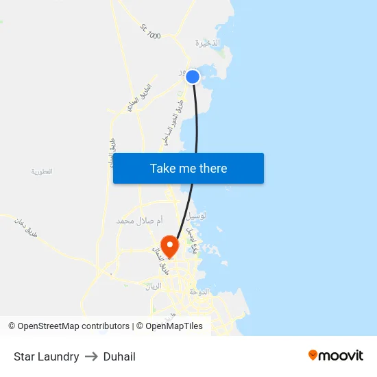 Star Laundry to Duhail map